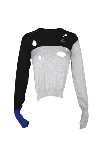 Vivienne Westwood Distressed Colorblock Orb Sweater, S