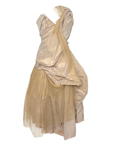 Vivienne Westwood  Silk-Taffeta & Tulle Draped Demi-Couture Dress, SS12. 6/8 US