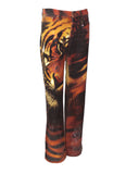 Roberto Cavalli T-shirt & Denim Pant, Tiger Print Set, AW 2000, Size 6/8 US