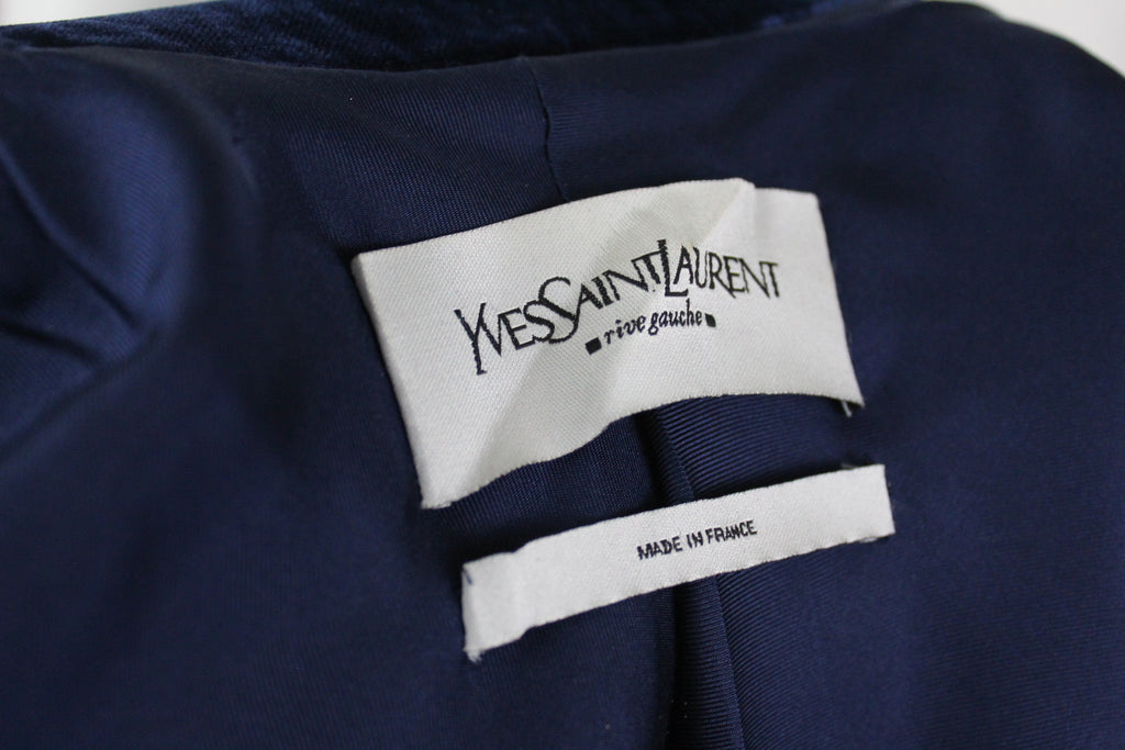 Yves Saint Laurent by Tom Ford Blue Velvet Skirt Suit, AW02, Size FR 3 ...