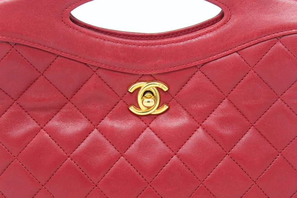 Chanel Cherry Red Inlay Chain Handbag - Vintage Lux