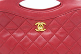 Chanel Cherry Red Mini Bag with Interlocking Logo Clasp & Chain, c. 80's