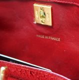 Chanel Cherry Red Mini Bag with Interlocking Logo Clasp & Chain, c. 80's