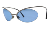 Chanel Blue Tinted Sunglasses with Silver Futuristic Frame, SS00, OS