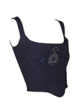 Vivienne Westwood Navy Crystal Orb Corset, c. 2000's, Size US 2