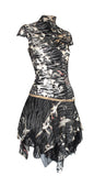 Roberto Cavalli Mini Dress Tiger Print Mandarin Collar, SS03, Size 40 IT / 4 US