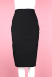 Jean Paul Gaultier Black Wool Stretch Pencil Skirt, c. 90's, 25 W