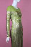 Jean Paul Gaultier Lime Green Cyberbaba Trompe l'œil Dress, SS96, Size S