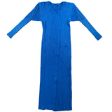 Issey Miyake Cobalt Blue Pleated Robe with Pockets, SS94, Size M/L