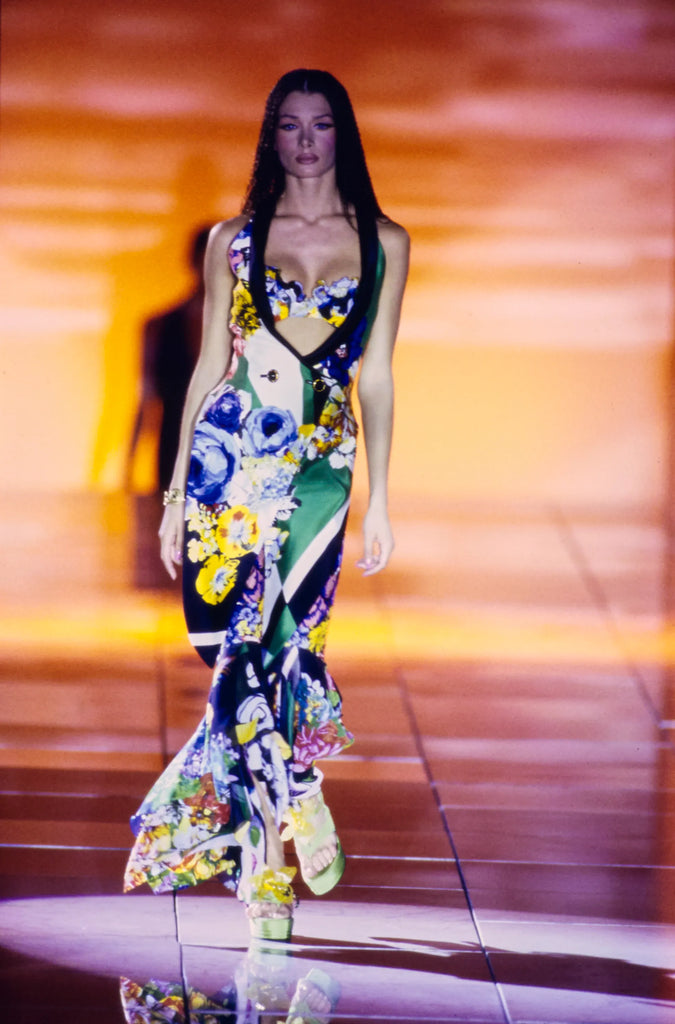 Gianni Versace Couture Silk Floral Waistcoat from 