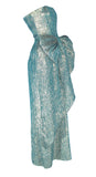 Victor Costa Lamé Silk Poly-Blend Dress, 1987, Size 4 US