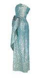 Victor Costa Lamé Silk Poly-Blend Dress, 1987, Size 4 US