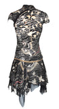 Roberto Cavalli Mini Dress Tiger Print Mandarin Collar, SS03, Size 40 IT / 4 US