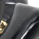 Chanel Black Leather Split "CC" Logo Heel, SS08, IT 40 / US 10