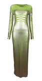 Jean Paul Gaultier Lime Green Cyberbaba Trompe l'œil Dress, SS96, Size S