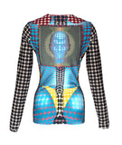 Jean Paul Gaultier 1st Edition Blue Cyberdot Top, AW95, S-L